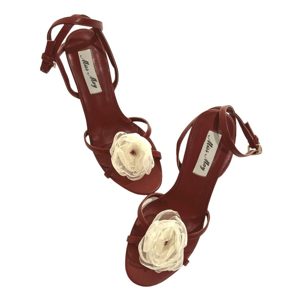 Miss May Lovers Lane Sandals in Red